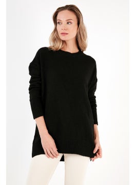 Lela Casual Cut Slit Detailed Crew Neck Sweater Women's Sweater 4616142Y  - Image 5