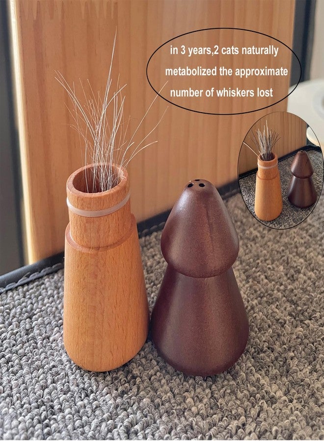 KnocKconK Cat Whiskers Hair Keesake, Pet Beard Collection Wood Bottle, Cat Memorial Bottle, Handmade Natural Wood Tree Shape Pet Beard Hair Keepsake, Walnut, Burlywood Pet Memorial - Image 2