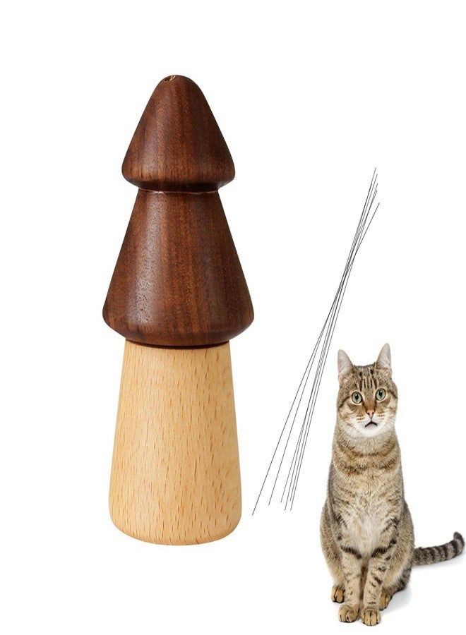 KnocKconK Cat Whiskers Hair Keesake, Pet Beard Collection Wood Bottle, Cat Memorial Bottle, Handmade Natural Wood Tree Shape Pet Beard Hair Keepsake, Walnut, Burlywood Pet Memorial - Image 1