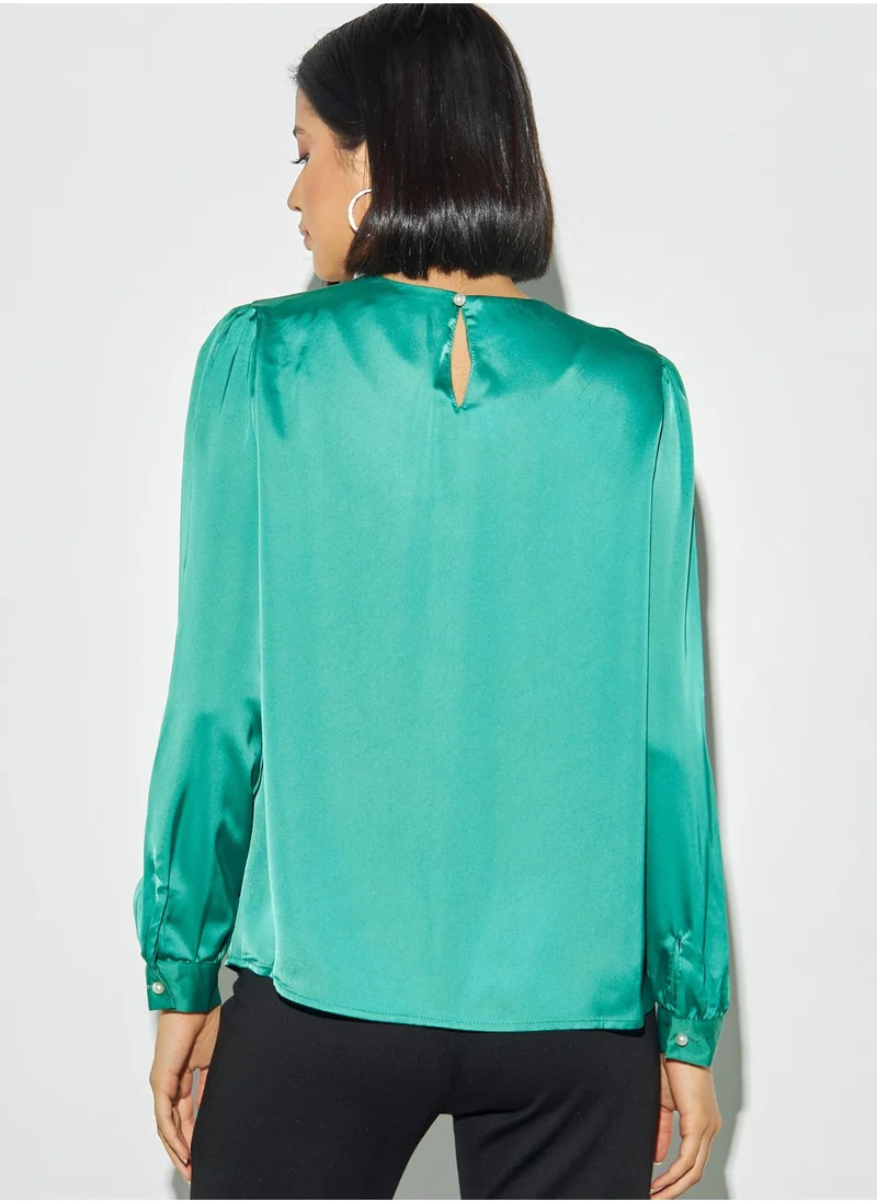 2Xtremz Embellished Puff Sleeve Top