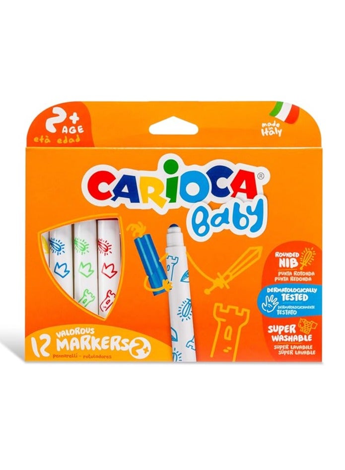 carioca أقلام تلوين كاريكا القابلة للغسل بحجم كبير 12 قطعة 42814 - Image 1