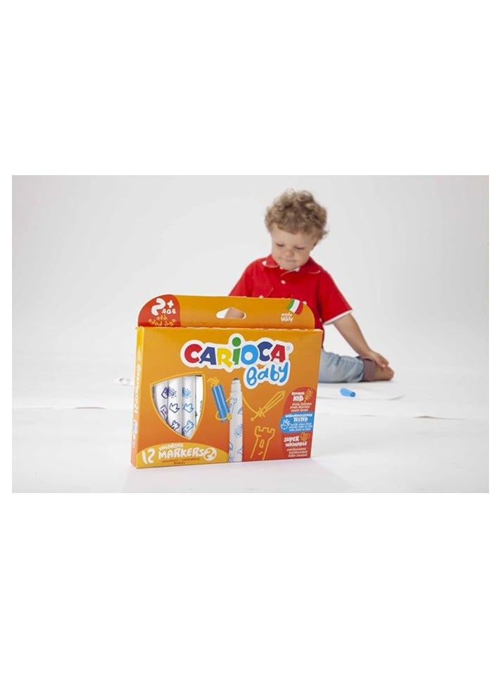carioca أقلام تلوين كاريكا القابلة للغسل بحجم كبير 12 قطعة 42814 - Image 4