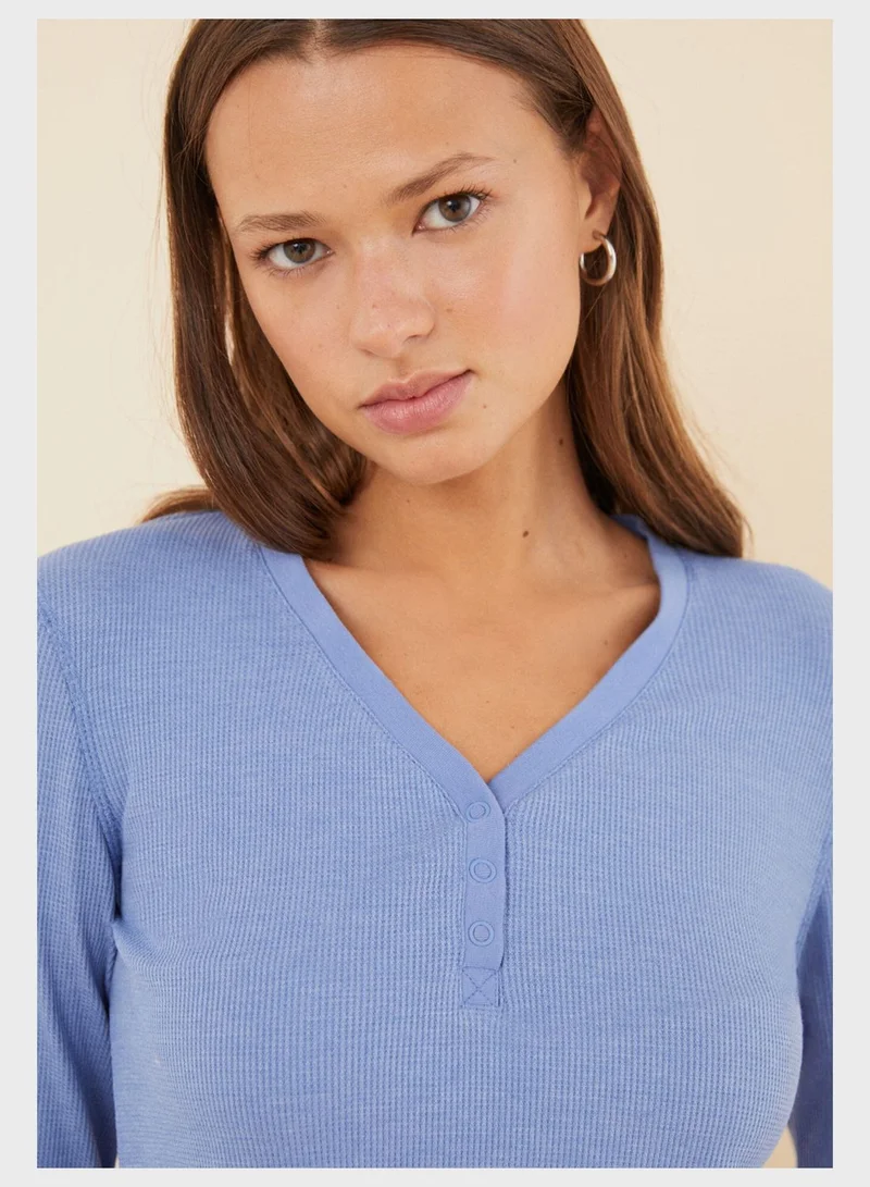 women'secret Button Detail T-Shirt