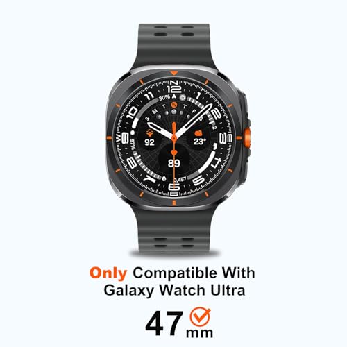 Suphart Metal Cases Compatible with Samsung Galaxy Watch Ultra (2025/2024) 47mm Case, Stainless Steel Protective Cover Rugged Bumper with Back Frame for Galaxy Watch Ultra, Black/White - Image 3