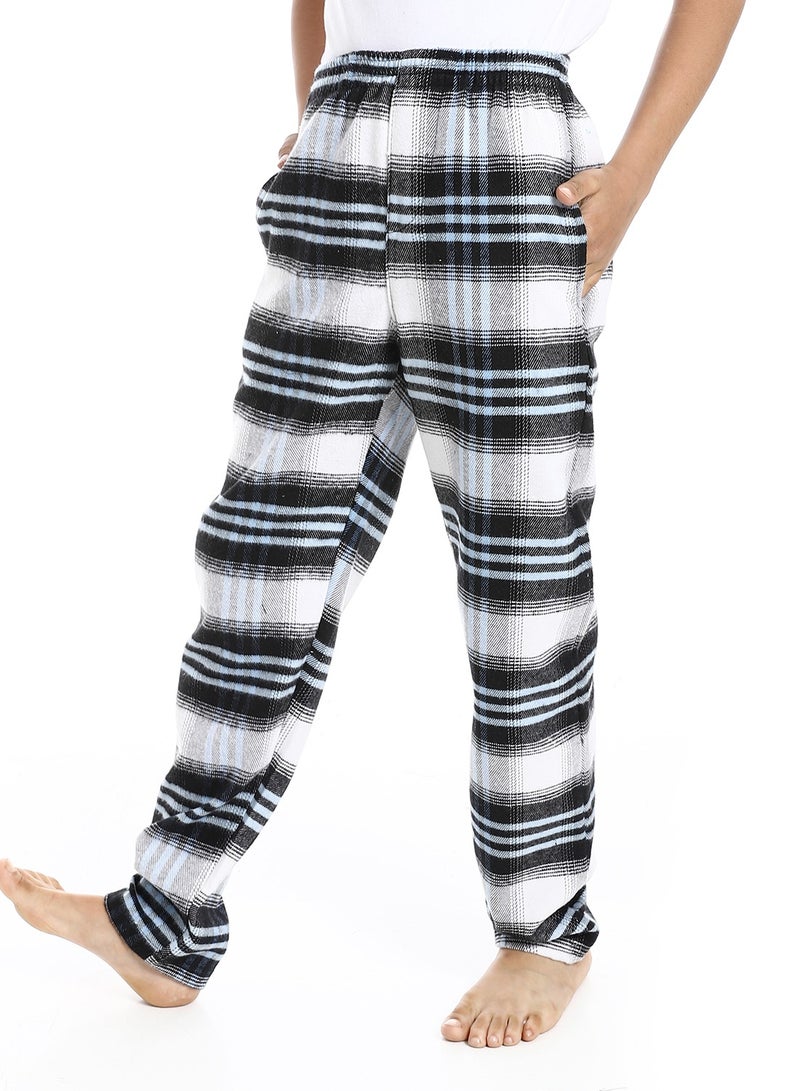 Andora Regular fit Checkered Trousers For Boy's_Light Blue , Black & White - Image 2