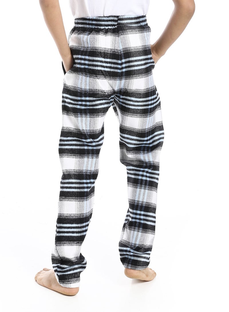 Andora Regular fit Checkered Trousers For Boy's_Light Blue , Black & White - Image 3