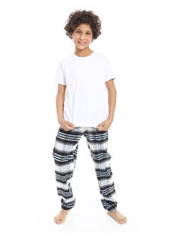 Andora Regular fit Checkered Trousers For Boy's_Light Blue , Black & White  - Image 5