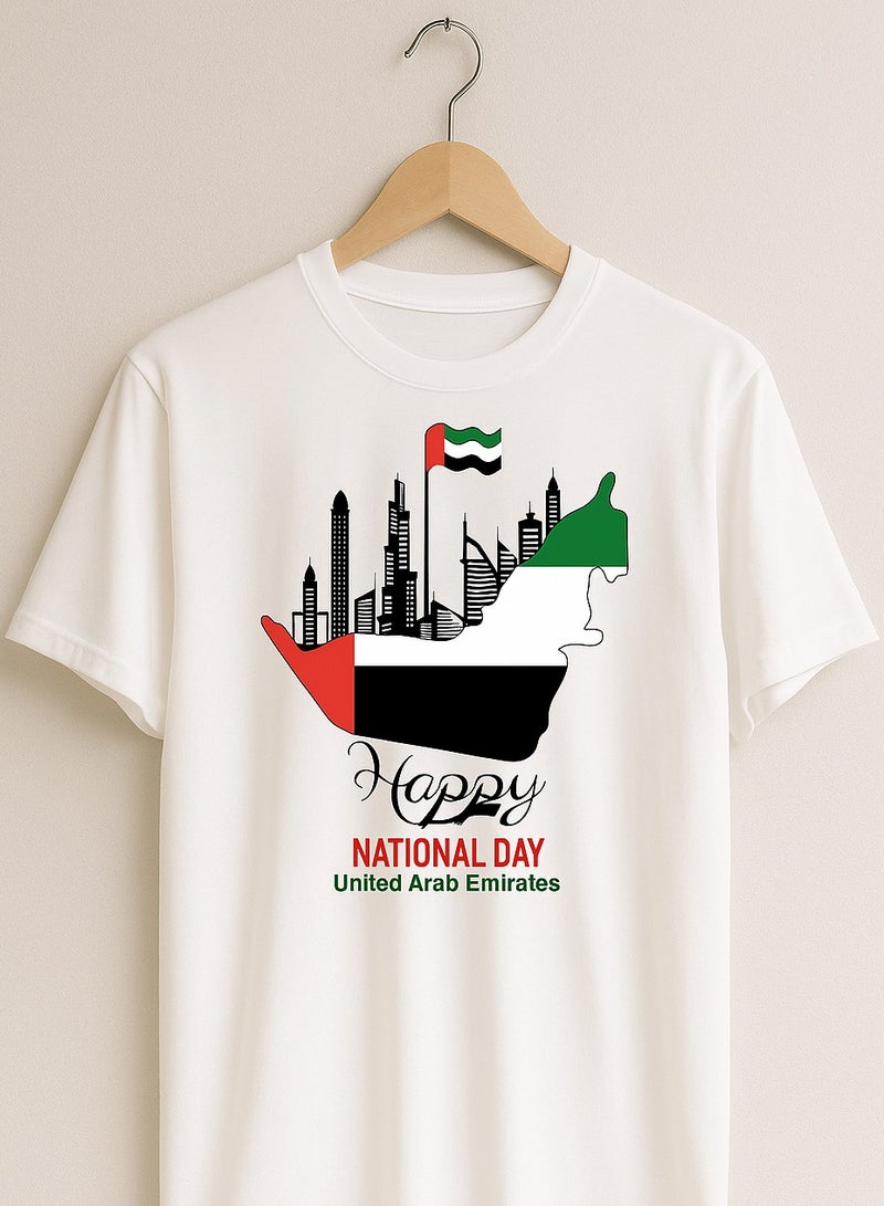 UAE National Day T-Shirt – Skyline & Flag Map Design  Patriotic Tee for Men - Image 2