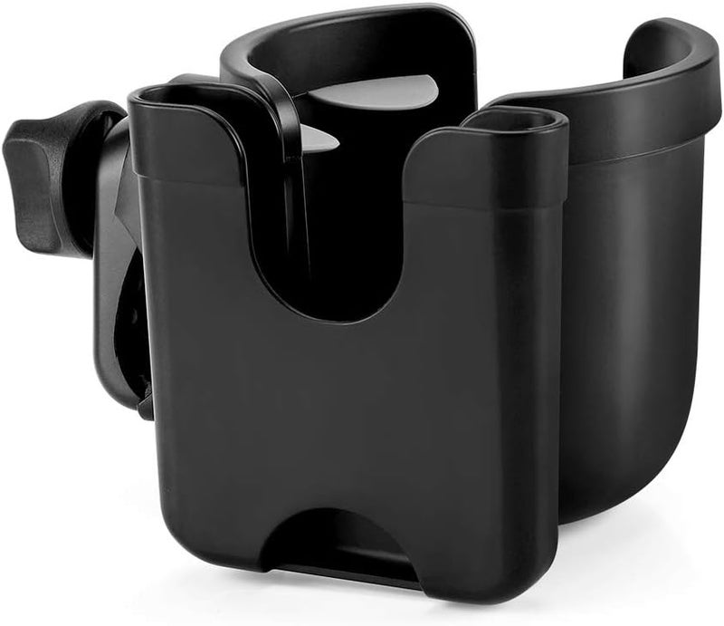 accmor Stroller Cup Holder with Phone Holder, Bike Cup Holder, Universal Cup Holder for Uppababy Nuna Doona Strollers, 2-in-1 Cup Phone Holder for Stroller, Bike, Wheelchair, Walker, Scooter - Image 1