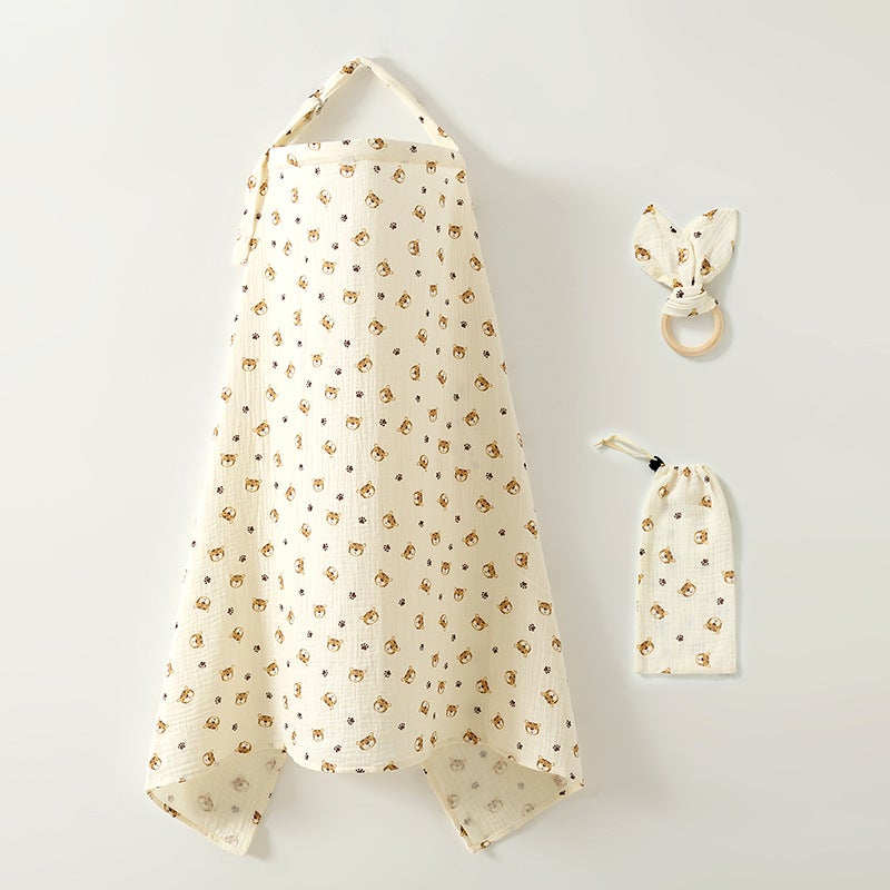 Breastfeeding towel out feeding artifact fig cloth cover clothing multi-functional cover anti-light shawl summer breathable thin - Image 1