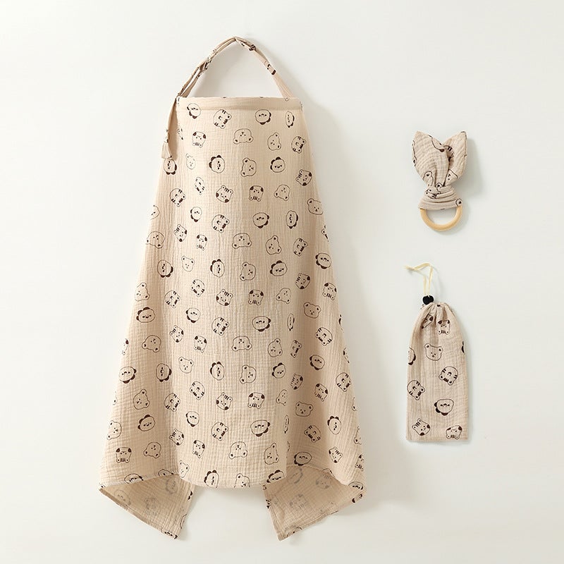 Breastfeeding towel out feeding artifact fig cloth cover clothing multi-functional cover anti-light shawl summer breathable thin - Image 2
