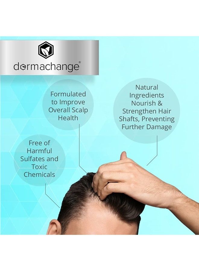 dermachange Hair Growth Shampoo for Thining Hair and Hair Loss - Sulfate Free Shampoo for Men and Women - Thicker and Shinier Hair - Volumizing and Thickening Shampoo for Color Treated Hair with Aloe Vera (16oz) - Image 3