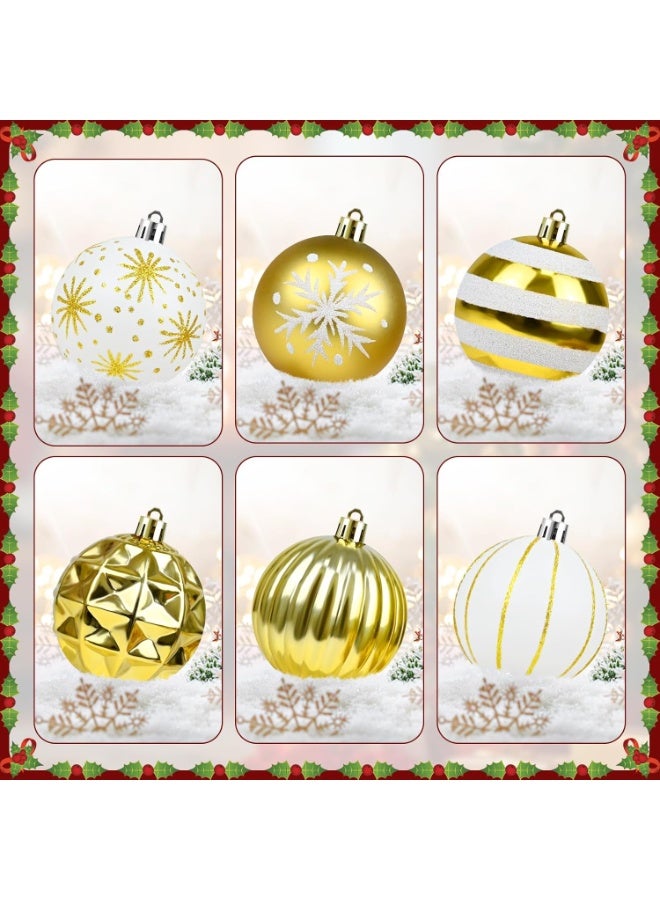 40PCS Christmas Ball Ornaments, 2.4inch Gold and White Christmas Ornaments Set for Christmas Tree Decorations Holiday Party Wedding Decor - Image 5