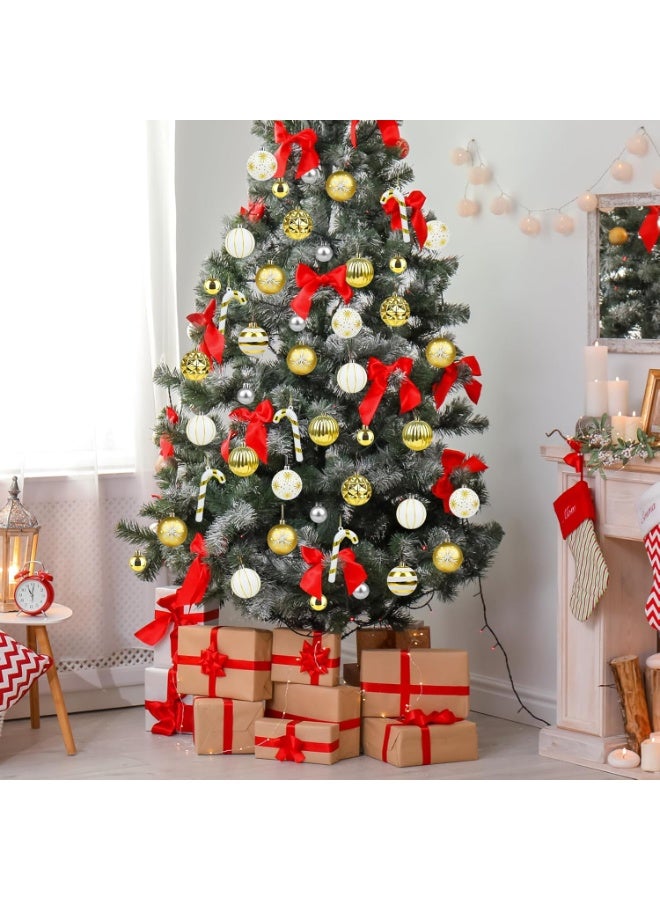40PCS Christmas Ball Ornaments, 2.4inch Gold and White Christmas Ornaments Set for Christmas Tree Decorations Holiday Party Wedding Decor - Image 2