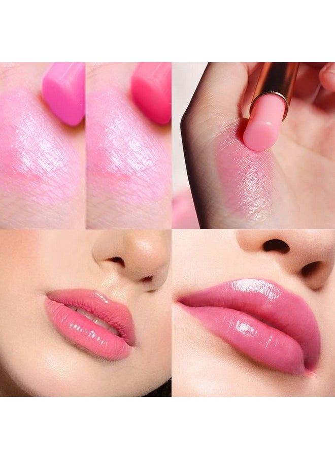 BINGBRUSH BINGBRUSH 3 Pcs Peach Strawberry Grape Color Changing Lipstick Queen,PH Mood Long Lasting Labiales Lip Gloss Lip Balm Tinted Magic Lip Stain Moisturize Makeup Lipstick Set for Women  - Image 5