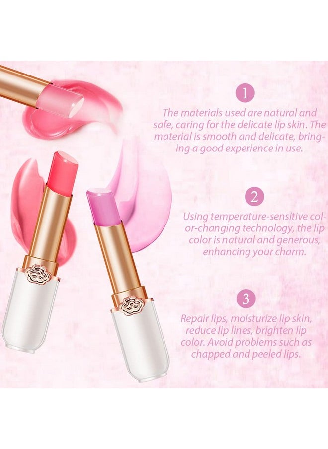 BINGBRUSH BINGBRUSH 3 Pcs Peach Strawberry Grape Color Changing Lipstick Queen,PH Mood Long Lasting Labiales Lip Gloss Lip Balm Tinted Magic Lip Stain Moisturize Makeup Lipstick Set for Women  - Image 3