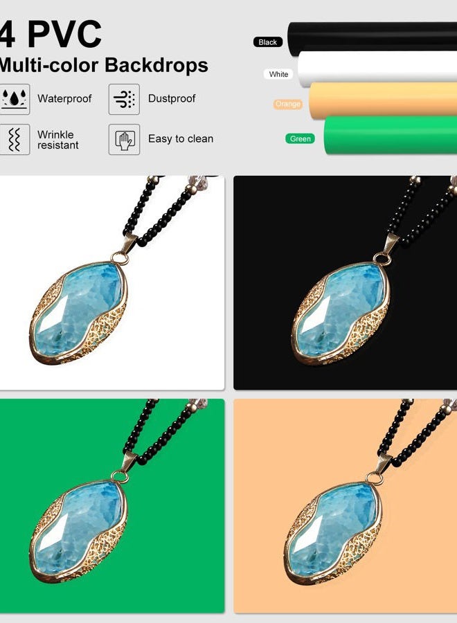 PULUZ ترقية صندوق الإضاءة صندوق ناعم، خيمة تصوير احترافية مع 480 مصباح LED استوديو تصوير فوتوغرافي مع 4 خلفيات PVC ملونة للمجوهرات وتصوير المنتجات، 16"x16" - Image 4
