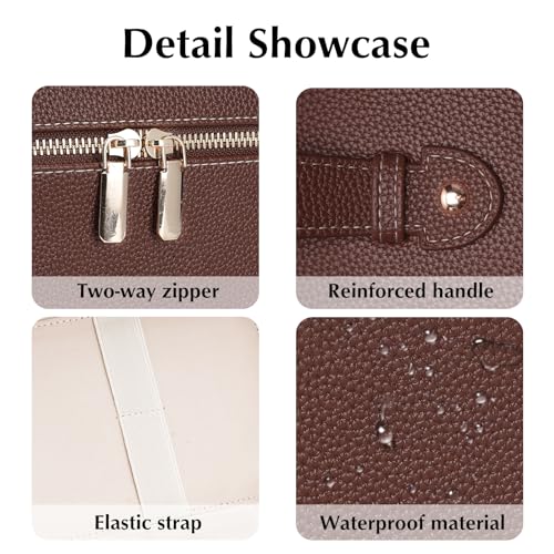 idoltimes Makeup Case for Women, Leather Makeup Bag Cosmetic Case with Removable Divider, Large Capacity Waterproof Portable Travel Toiletry Make up Organizer Case - Image 3