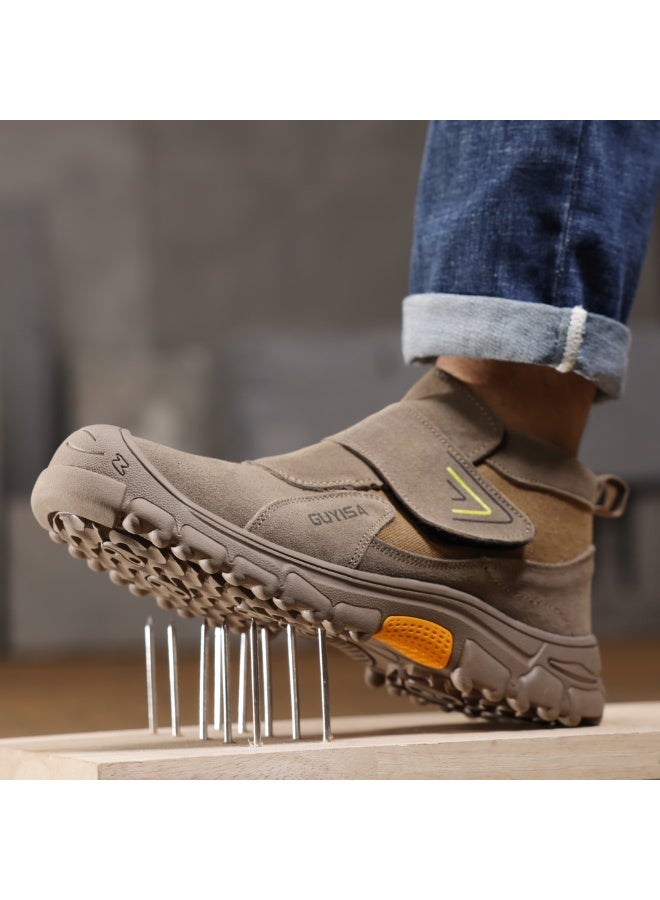 Men's steel-toe safety shoes, lightweight and comfortable, puncture-proof and slip-resistant, wear-resistant and durable, comfortable for long periods of standing, lightweight and breathable, work shoes that can also be worn as fashionable athletic shoes. - Image 2