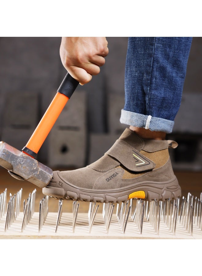 Men's steel-toe safety shoes, lightweight and comfortable, puncture-proof and slip-resistant, wear-resistant and durable, comfortable for long periods of standing, lightweight and breathable, work shoes that can also be worn as fashionable athletic shoes. - Image 4