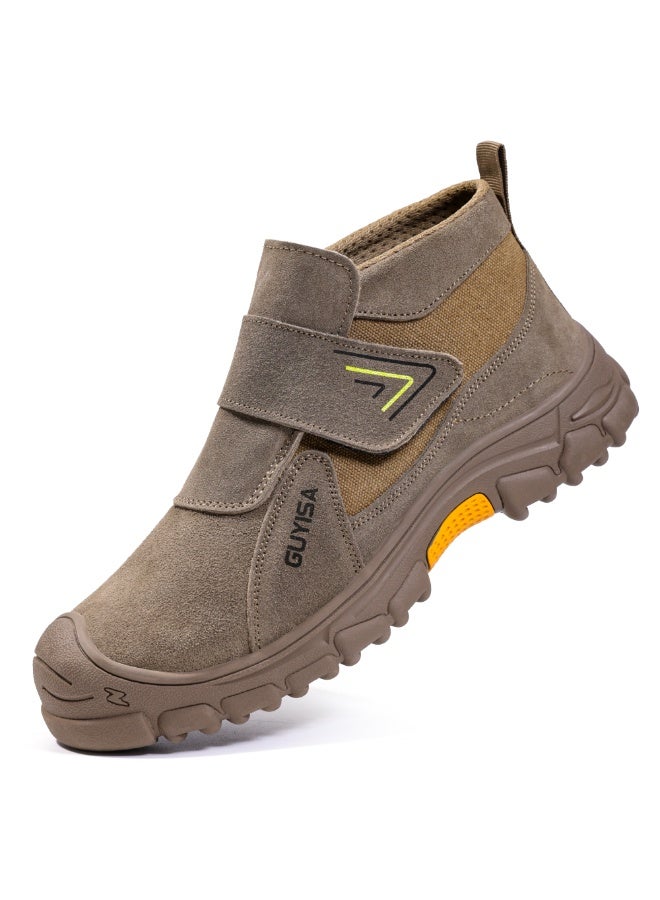 Men's steel-toe safety shoes, lightweight and comfortable, puncture-proof and slip-resistant, wear-resistant and durable, comfortable for long periods of standing, lightweight and breathable, work shoes that can also be worn as fashionable athletic shoes. - Image 1