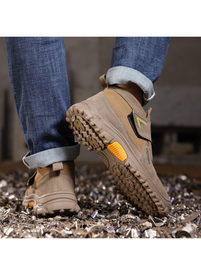 Men's steel-toe safety shoes, lightweight and comfortable, puncture-proof and slip-resistant, wear-resistant and durable, comfortable for long periods of standing, lightweight and breathable, work shoes that can also be worn as fashionable athletic shoes. - Image 5