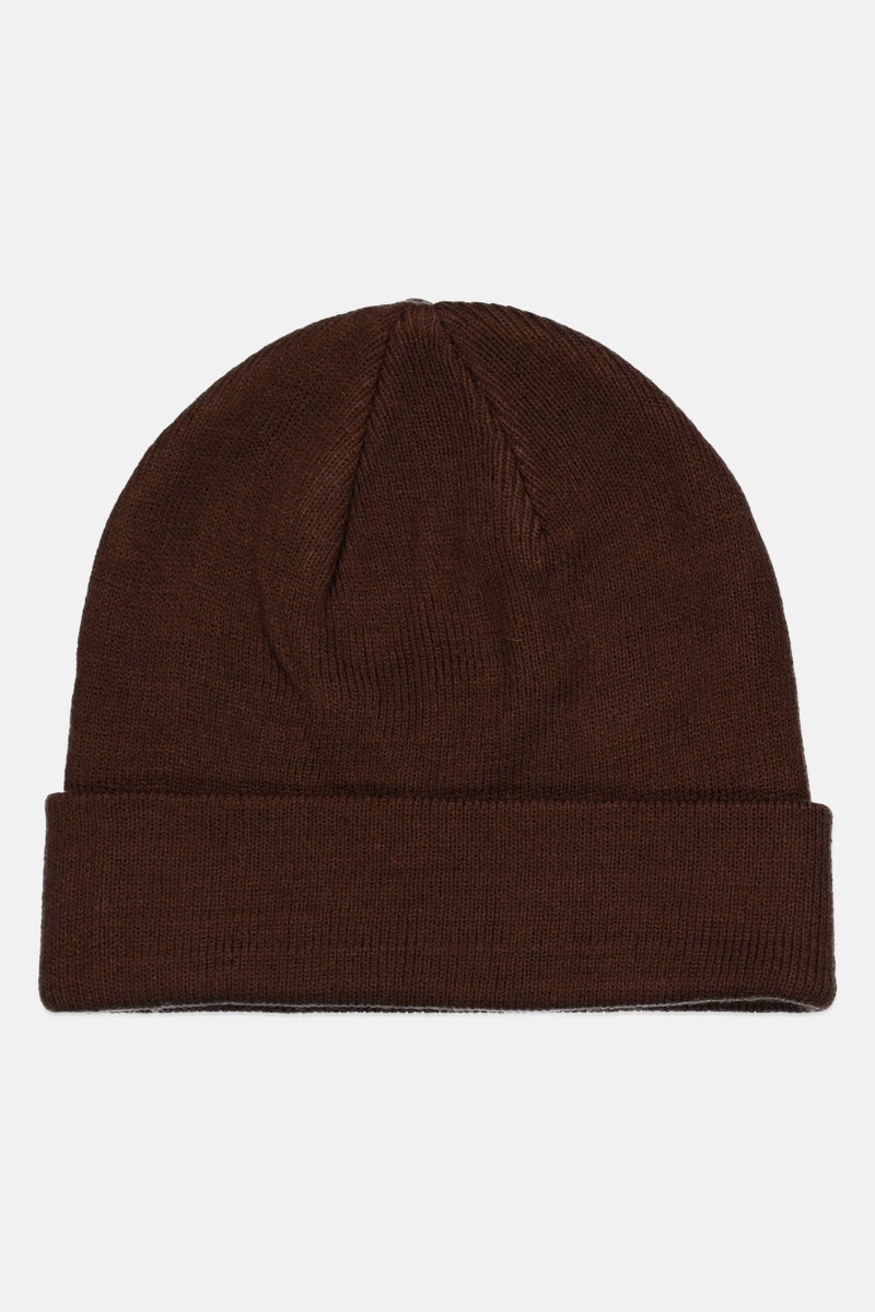 Bershka Women Knitted Beanie Hat, Brown