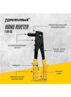 Tomahawk TOMAHAWK Heavy Duty Riveter Set with 4 Nozzles AntiCorrosion Properties Ideal for Joining Fabrication Metals Sheet Leather Plastic Parts Multicolor  - Image 2