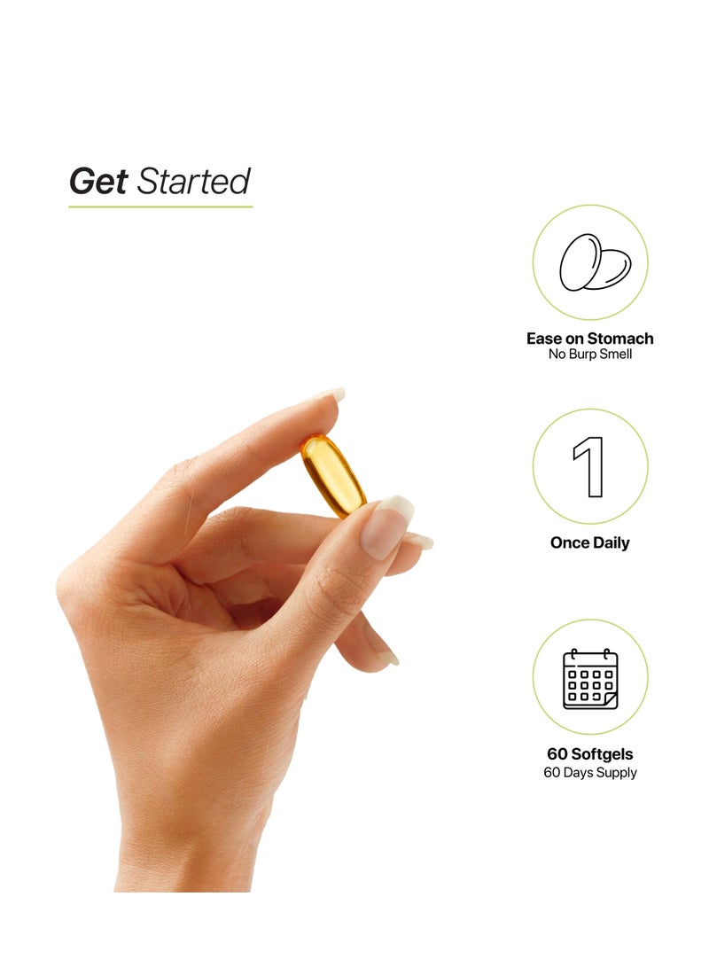 HC Nutrition Double Strength Omega-3 Fish oil, 60 Soft gels - Image 4