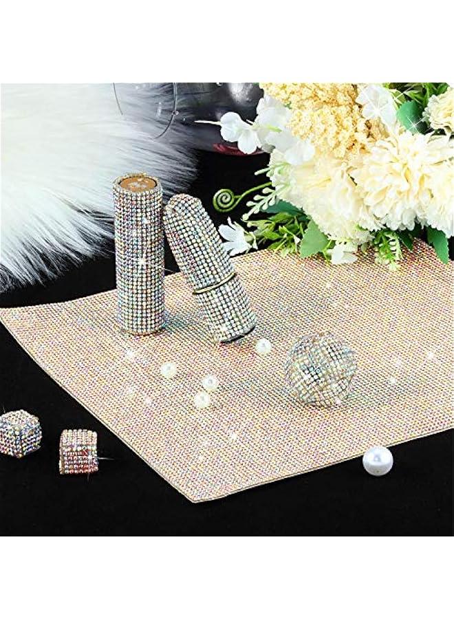 Outus 12000 Pcs Bling Bling Rhinestone Sheet Rhinestones Sticker DIY Car Decoration Sticker Self Adhesive Glitter Crystal Gem Stickers for Car Decoration, 9.4 x 7.9 Inch(AB Color) - Image 2