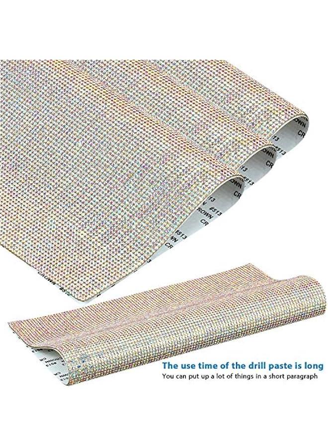 Outus 12000 Pcs Bling Bling Rhinestone Sheet Rhinestones Sticker DIY Car Decoration Sticker Self Adhesive Glitter Crystal Gem Stickers for Car Decoration, 9.4 x 7.9 Inch(AB Color) - Image 5