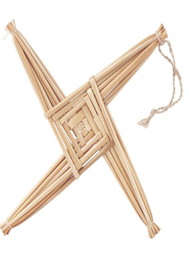 wellhouse Authentic St. Brigid's Cross Wall Hanging - Handwoven Straw Irish Celtic Cross Decor - Traditional St. Brigid's Day & St. Patrick's Day Gift(Natural) - Image 1