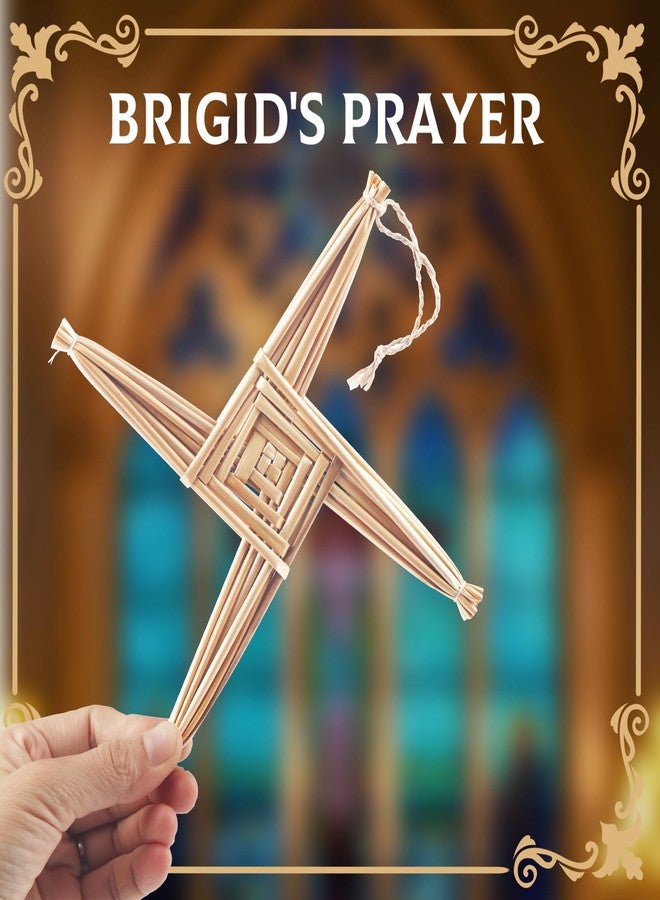 wellhouse Authentic St. Brigid's Cross Wall Hanging - Handwoven Straw Irish Celtic Cross Decor - Traditional St. Brigid's Day & St. Patrick's Day Gift(Natural) - Image 4