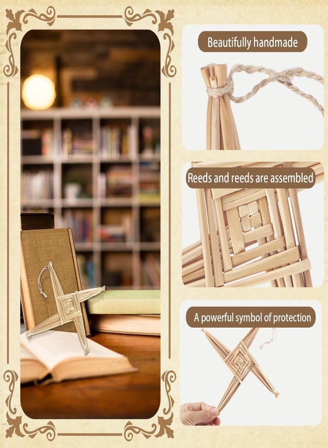wellhouse Authentic St. Brigid's Cross Wall Hanging - Handwoven Straw Irish Celtic Cross Decor - Traditional St. Brigid's Day & St. Patrick's Day Gift(Natural) - Image 3