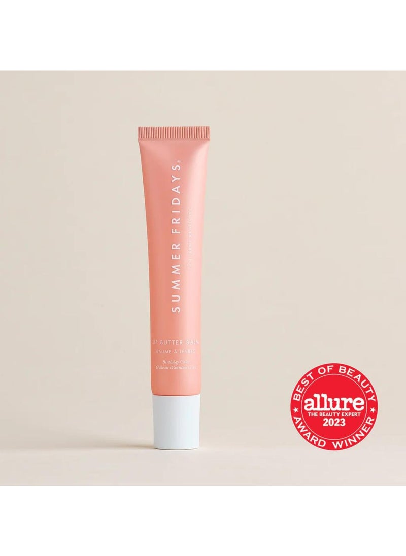 SUMMER FRIDAYS - Tinted Lip Butter Balm - Conditioning Vegan Lip Balm for Instant Moisture, Shine & Hydration - Softening & Soothing Skincare - Birthday Cake (.5 Oz) - Image 1
