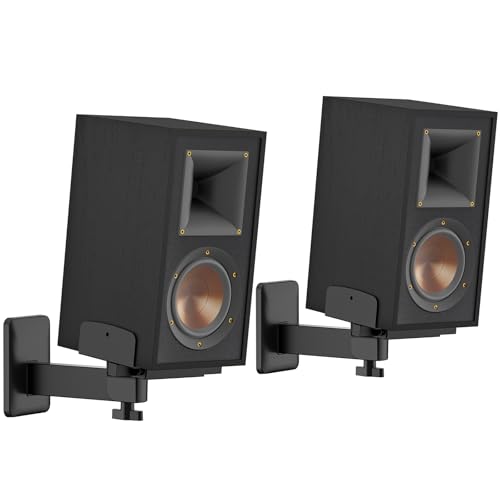 Chunxiao Pair of Adjustable Speaker Wall Mount for Klipsch Bookshelf Speaker Mount - Heavy Duty Side Clamping Wall Speaker Mounts for Klipsch R-40PM R50M RP-500M II RP-600M II Speaker Mount, 55 LBS Capacity - Image 1