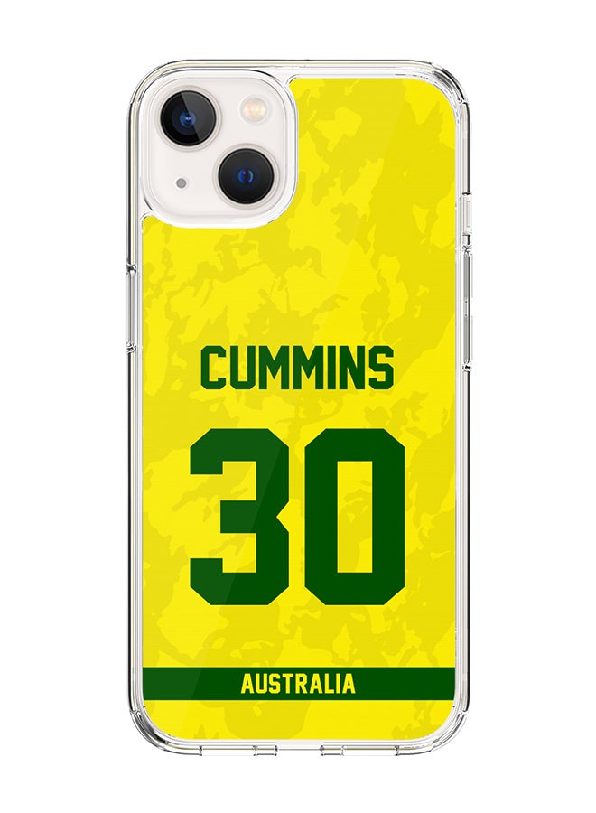 Classic Clear Case for iPhone 15 , Hybrid Soft Case Transparent Cover - Player Name - Pat Cummins, Jersey Number- 30