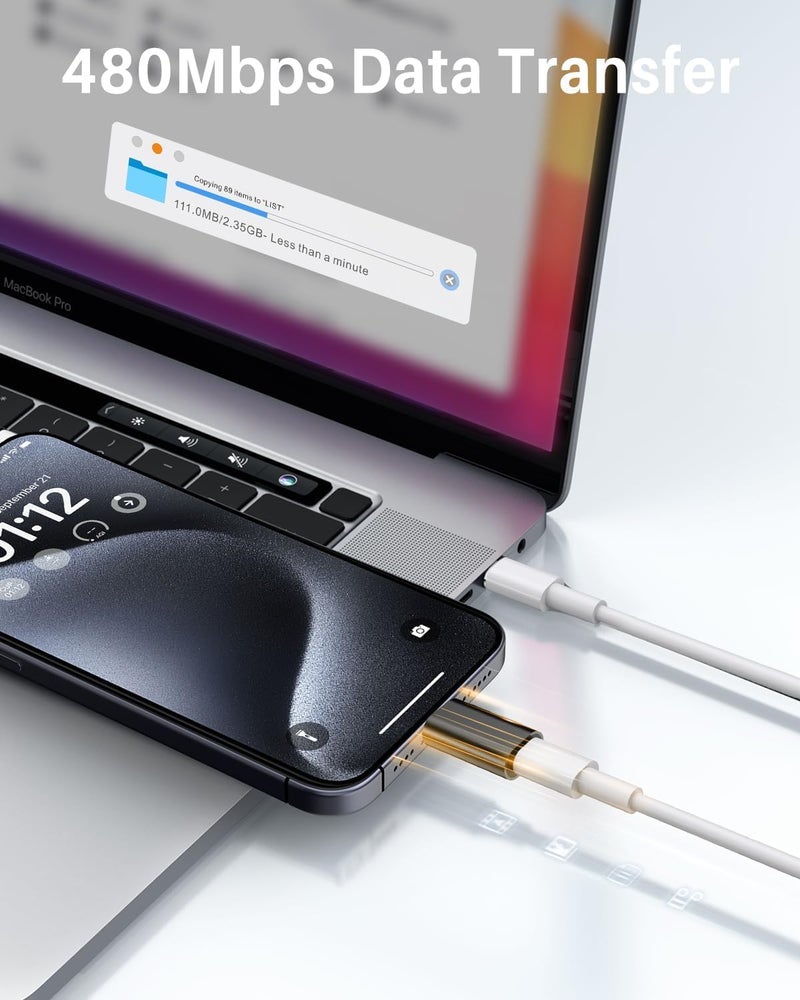 Go Shops (Apple [MFi Certified Lightning to USB C Adapter, Lightning Female to Type-C Male Connector for iPhone 16/15 16/15 Plus 16/15 Pro 16/15 Pro Max/iPad Pro/Air/Mini, Support Fast Charging & Data Sync - Image 2