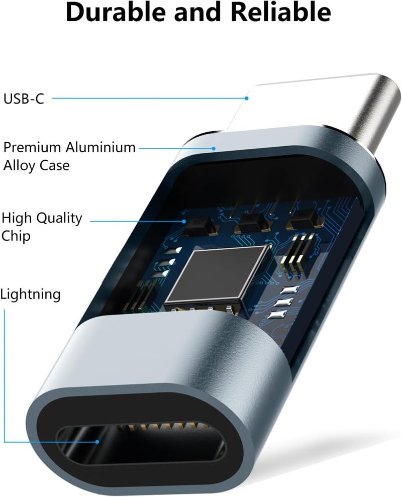Go Shops (Apple [MFi Certified Lightning to USB C Adapter, Lightning Female to Type-C Male Connector for iPhone 16/15 16/15 Plus 16/15 Pro 16/15 Pro Max/iPad Pro/Air/Mini, Support Fast Charging & Data Sync - Image 4