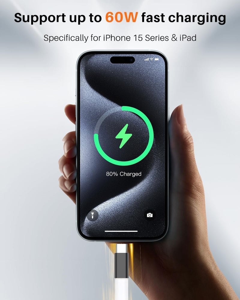 Go Shops (Apple [MFi Certified Lightning to USB C Adapter, Lightning Female to Type-C Male Connector for iPhone 16/15 16/15 Plus 16/15 Pro 16/15 Pro Max/iPad Pro/Air/Mini, Support Fast Charging & Data Sync - Image 3