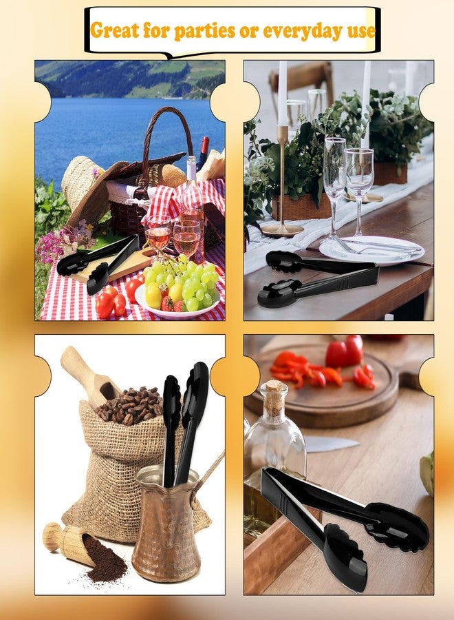 Drayear 30 Pack 9 Inch Black Plastic Serving Tongs Durable Disposable Scalloped Buffet Food Tongs for Buffet Salad BBQ Catering Parties and Events - Image 4