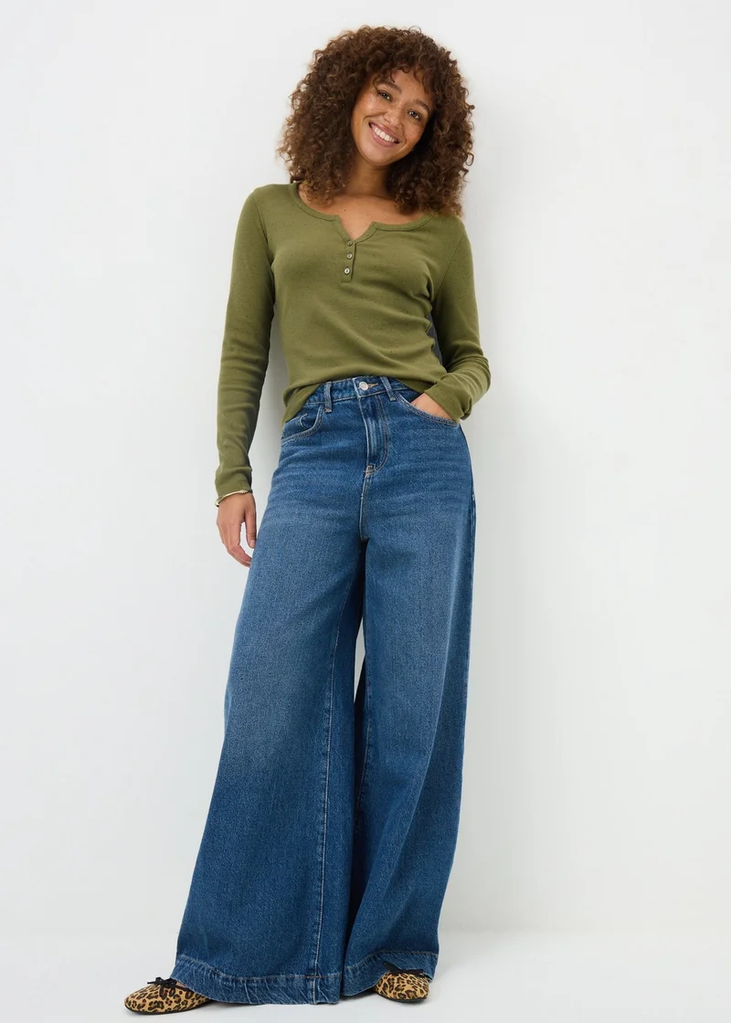 Matalan Green Henley Long Sleeve Top