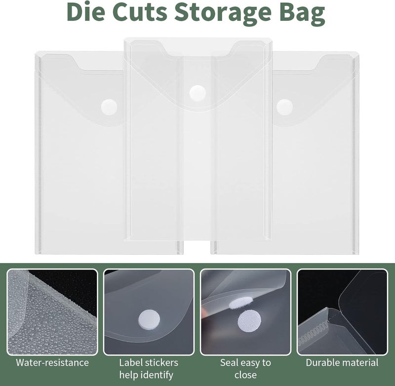 Aasjbofa 50 Packs Clear Stamp Die Storage Pockets Plastic Seal Bags Storage Case for Cutting Dies Stencil Album Stamp Crafts for DIY Scrapbooking Paper Card Craft Cutting Dies for Card Making - Image 3