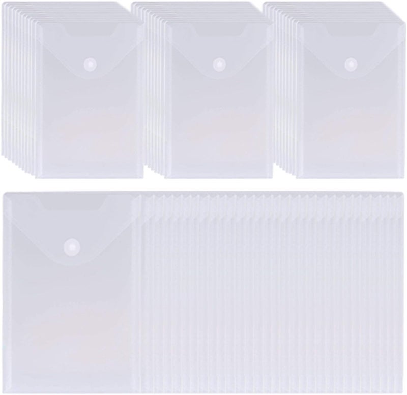 Aasjbofa 50 Packs Clear Stamp Die Storage Pockets Plastic Seal Bags Storage Case for Cutting Dies Stencil Album Stamp Crafts for DIY Scrapbooking Paper Card Craft Cutting Dies for Card Making - Image 1