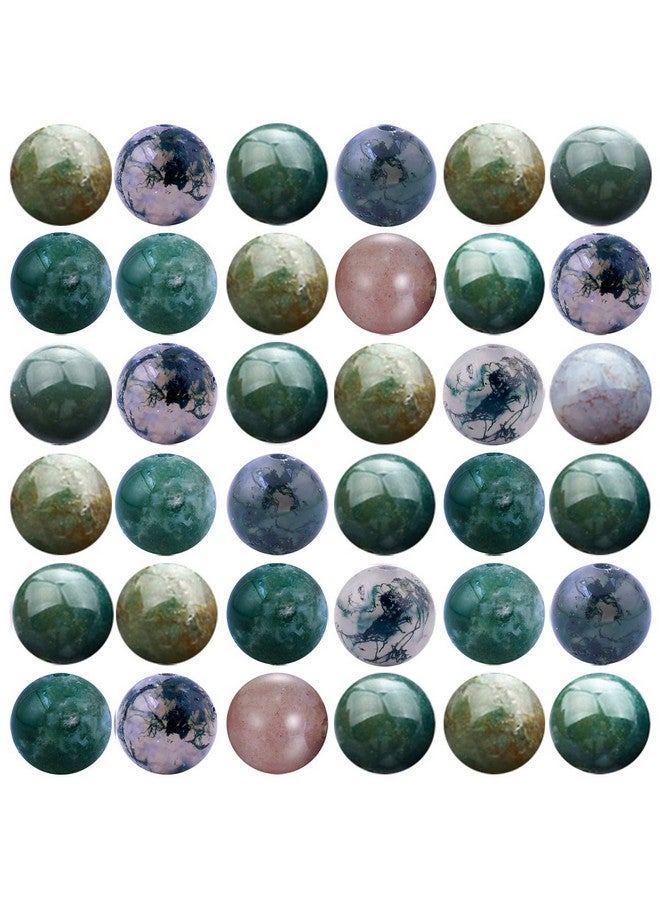 سميدي خرز من الحجر الطبيعي 100 قطعة 8 مم من العقيق الهندي المستدير من الحجر الحقيقي خرز فضفاض من الأحجار الكريمة بحجم ثقب 1 مم خرز ناعم للأساور والقلادات والأقراط لصنع المجوهرات (عقيق هندي) - Image 1