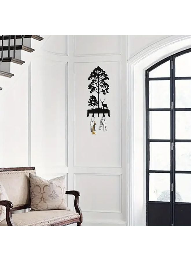 رفافة حائط معدنية سوداء لتعليق المفاتيح للمدخل والممر والمكتب - Image 3