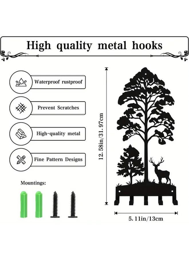 رفافة حائط معدنية سوداء لتعليق المفاتيح للمدخل والممر والمكتب - Image 4