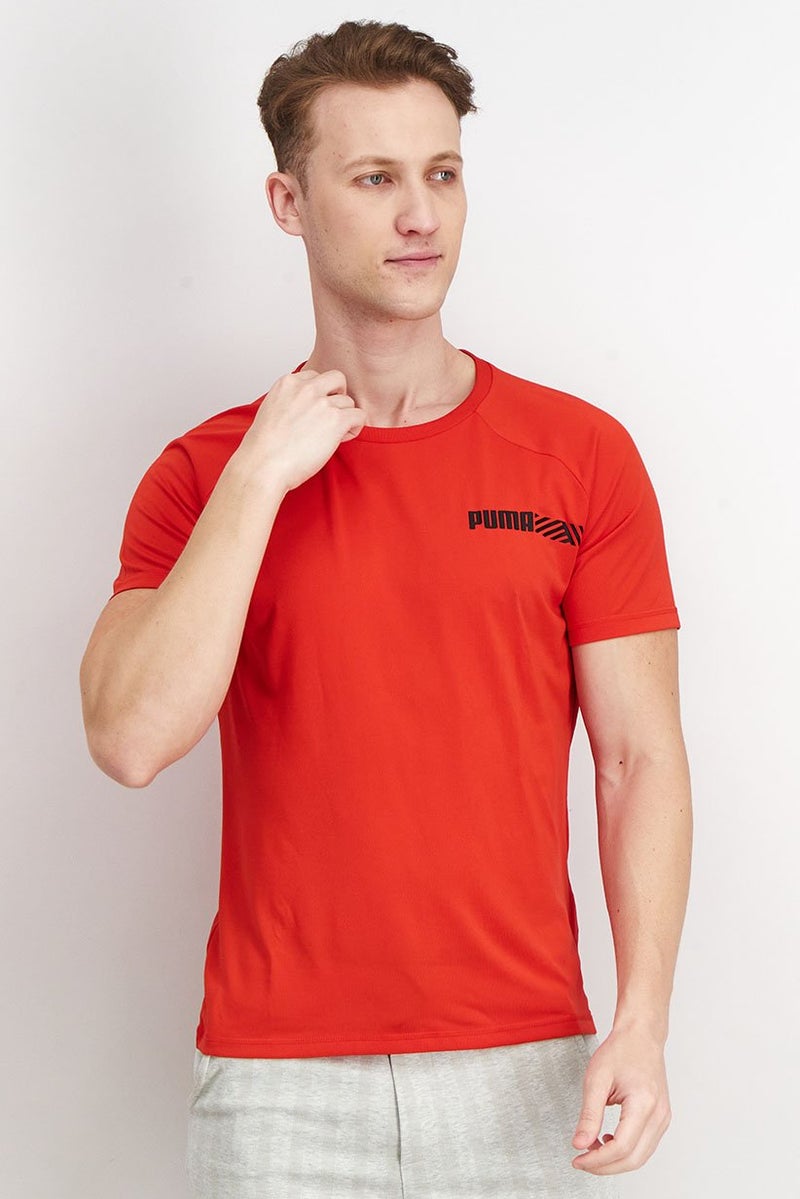 PUMA Men Sportswear Fit Short Sleeve Classic Logo t-Shirt, Red - Image 1