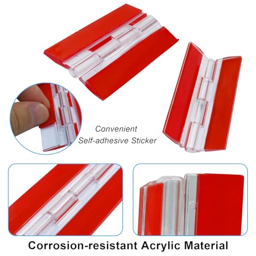 Hitefu 4 Pcs 65x40mm Clear Acrylic Hinges, Invisible Self Adhesive Hinge Kit for Aquarium Lids, Cabinets, Display Stands & DIY Furniture - Image 3