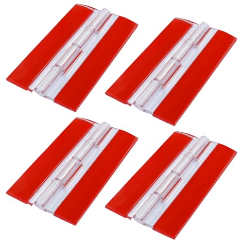 Hitefu 4 Pcs 65x40mm Clear Acrylic Hinges, Invisible Self Adhesive Hinge Kit for Aquarium Lids, Cabinets, Display Stands & DIY Furniture - Image 1